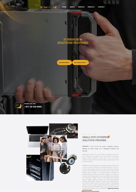 Empire AE website front page
