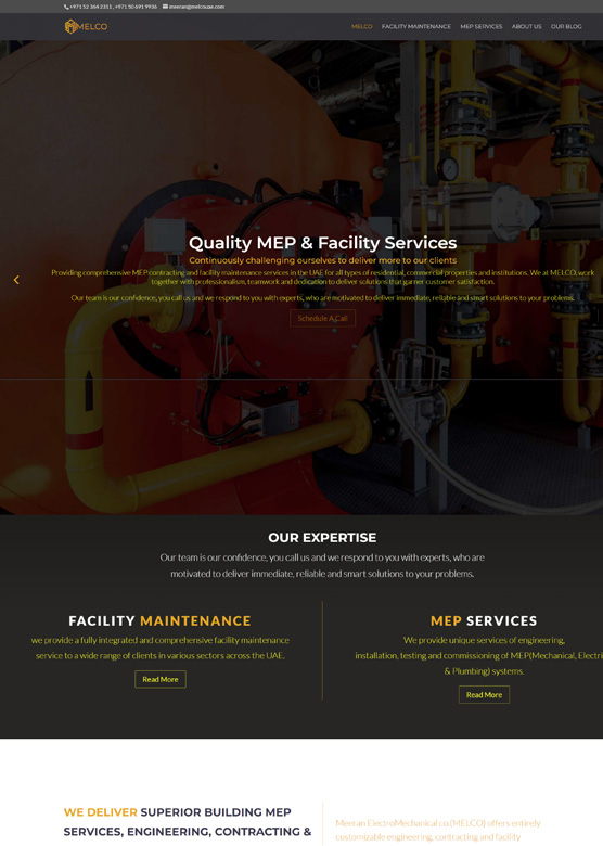 Melco UAE website front page